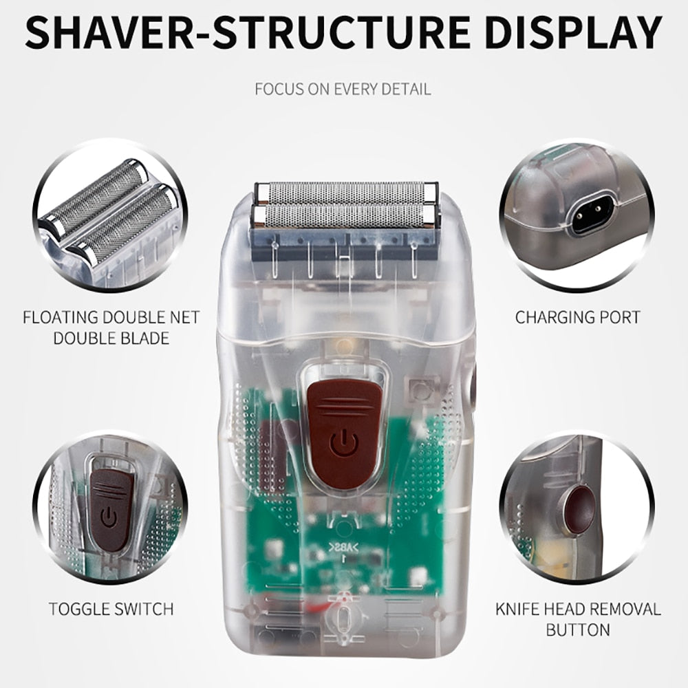 Professional Transparent Cover Hair Clippers New Model Rechargeable  Cutting Machine Oil Head Trimmer 2 Set 1800mAh 3 Hours