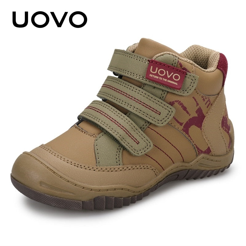 UOVO New Arrival School Shoes Mid-Calf Boys Hiking Fashion Sport Outdoor Children Casual Sneakers Size #26-36