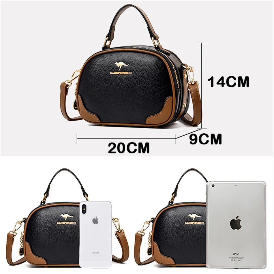 Genuine Top-handle Bag High capacity Luxury Designer Purses and Handbags Women Leather Shoulder Messenger Corssbody Sac Female