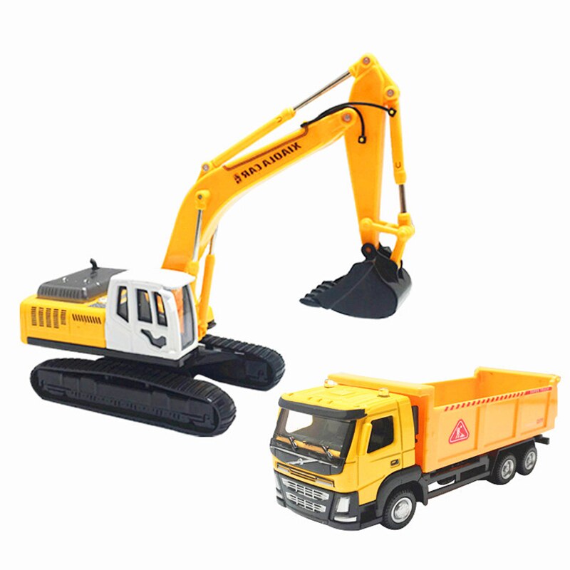 1:50 Scale Alloy Engineering Car Model Toy Dump Truck Excavator Scene Set Model  Vehicles Toys ForKids Gift Collectible