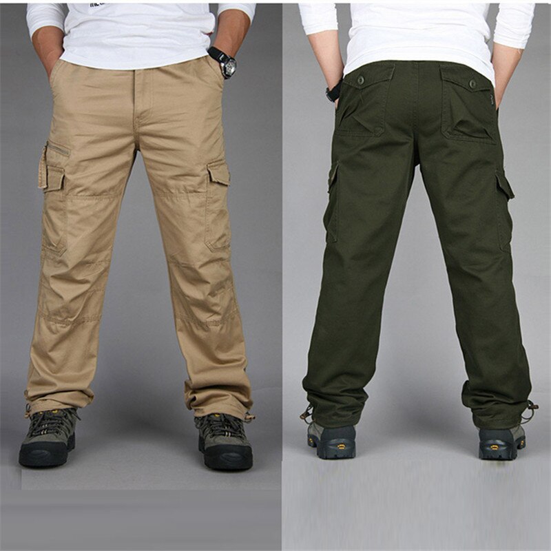 Mens Cargo Pants Casual Tactical Pants Military Army Cotton Zipper Streetwear Autumn Overalls Men Military Style Trousers