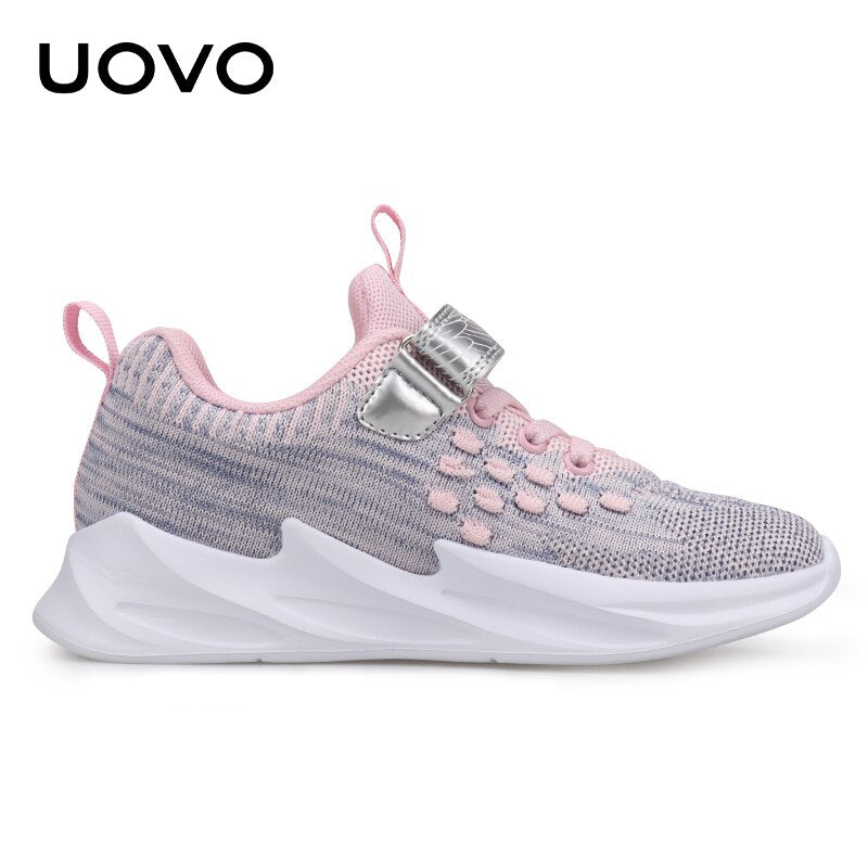 UOVO Kids Sport Running Footwear 2021 Autumn Children Breathable Mesh Shoes Girls Fashion Sneakers #27-35