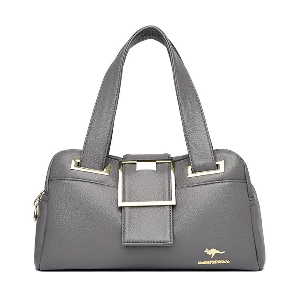Women Multi-layers Top-handle Bag Quality Leather Handbags Purses Female Luxury Designer Large Capacity Boston Ladies Sac A Main