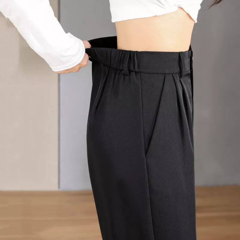 Women Chic Office Wear Straight Pants Vintage High  Ladies Trousers Baggy Korean NEW Spring/Summer/Autumn Wide Leg Female