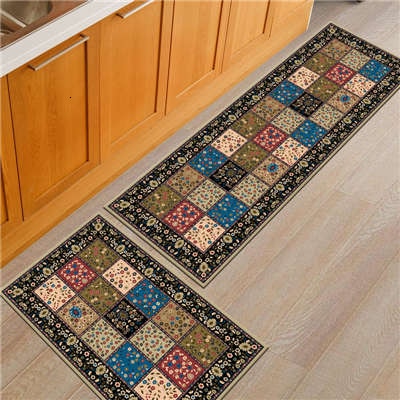 Geometric Kitchen Carpet Floor Mat Rugs Polyester Fiber Printed Home Decorative Anti-Slip Hallway Door Mats Entrance Doormat