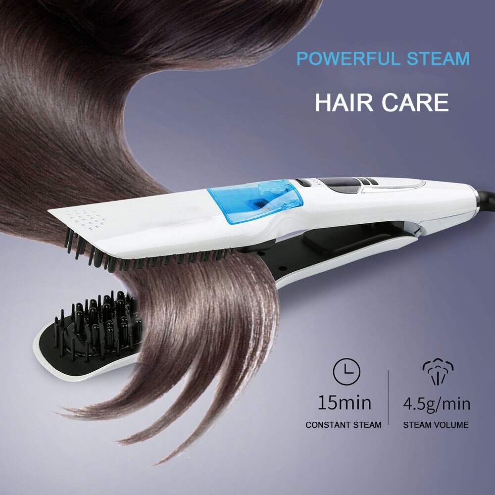 Steam Straight Hair Brush Hot Comb Wet and Dry ening  Anti-scald    360 Rotatable Blow  Ion