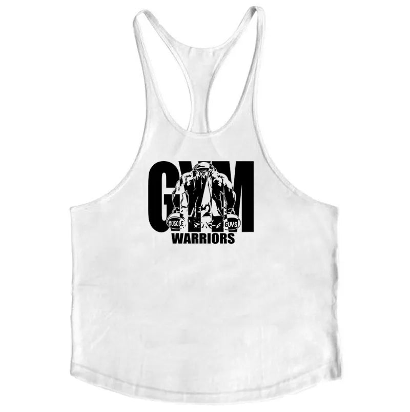 Summer Y Back Gym Stringer Tank Top Men Cotton Clothing Bodybuilding Sleeveless Shirt Fitness Vest Muscle Singlets Workout Tank