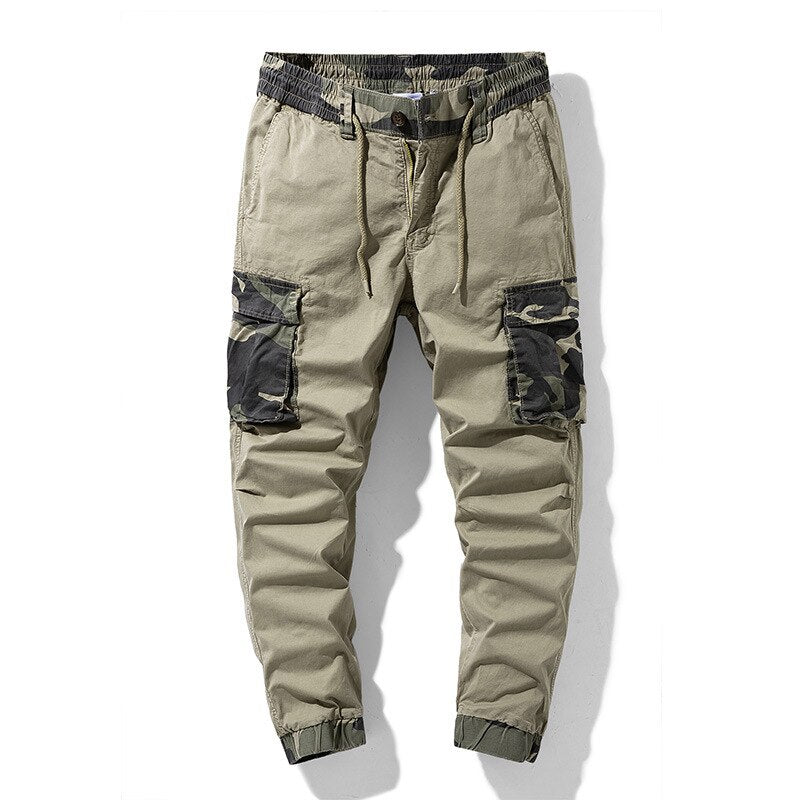 Cargo Pants Men Multi Pocket Causal Pants Men Streetwear Joggers Camouflage Cotton Trousers Men Elastic Waist Ankle Length Pants