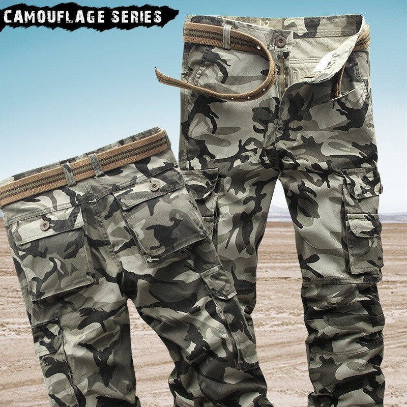 2023 Trend Men's Cargo Pants Cotton High Quality Camouflage Jogger Male Military Camouflage Army Fashion Men's Trousers Pockets