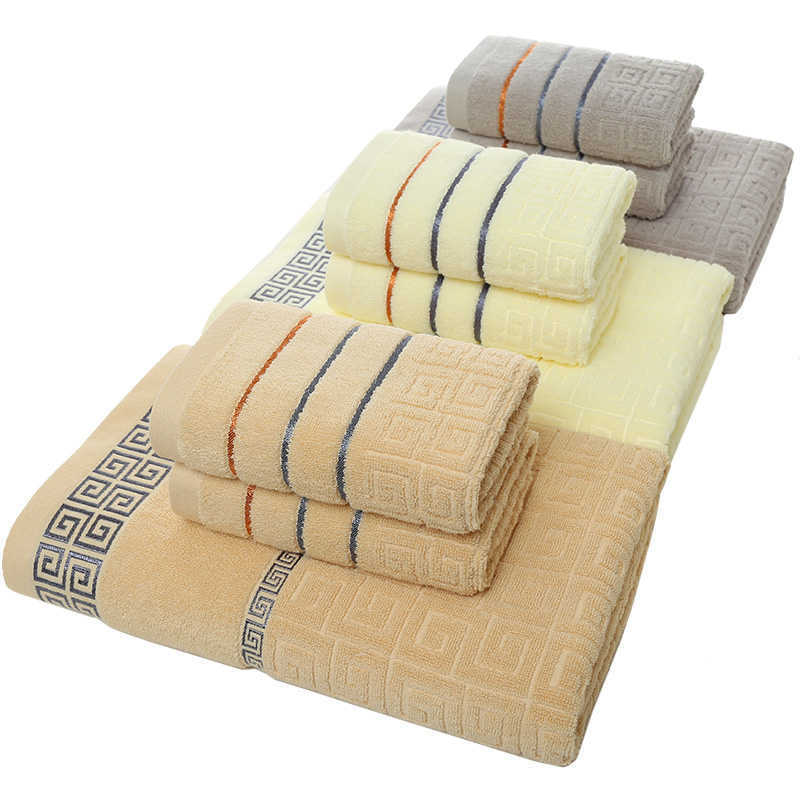 3 Pack Bathroom Towel Set 100% Cotton 1PC Terry Bath Towel For Adults 2PCS Hand Face Towels Terry Washcloth Travel Sport Towels