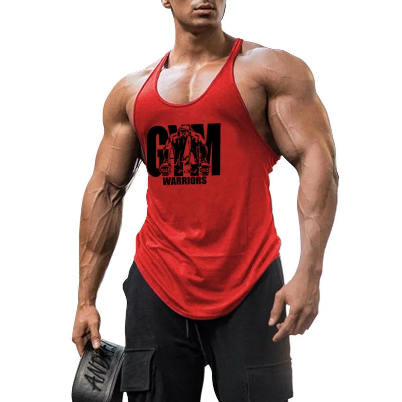 Summer Y Back Gym Stringer Tank Top Men Cotton Clothing Bodybuilding Sleeveless Shirt Fitness Vest Muscle Singlets Workout Tank