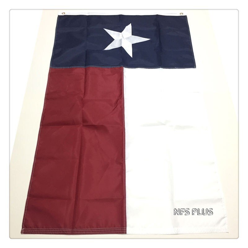 Durable American Flag Texas 3x5 Ft Nylon Embroidered Star Sewn Banner Brass Grommets Home and Outdoor USA US Flags and Banners