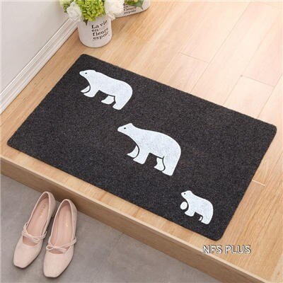 Polyester Front Door Mat 40x60cm Embroidered Printed TPR Anti-Slip Floor Mat Durable Home Outdoor Decorative Entrance Doormat