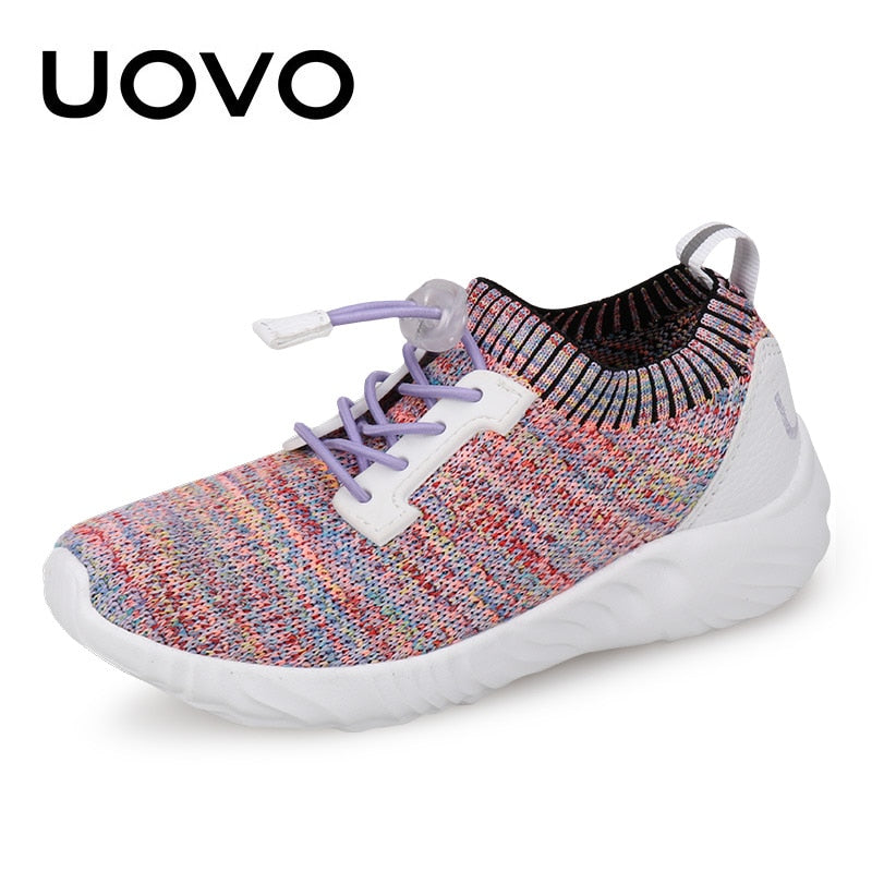 UOVO Kids Sport Shoes Running Spring Children Breathable Mesh Girls Fashion Sneakers Size 30-37