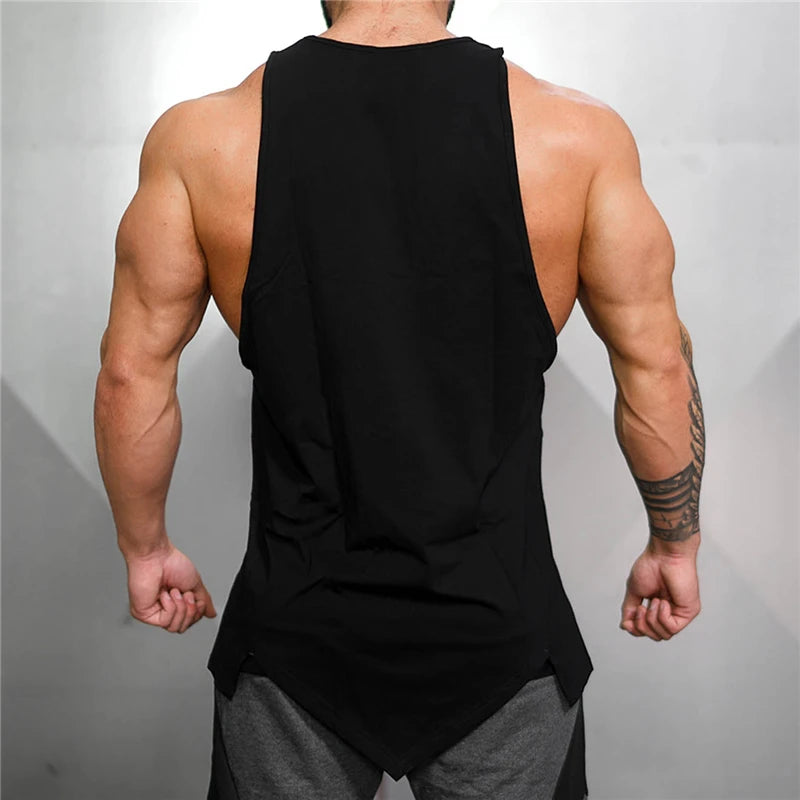 Brand fitness tank top mens singlet undershirt bodybuilding tank men muscle sleeveless t-shirt cotton tanktop man gyms vest