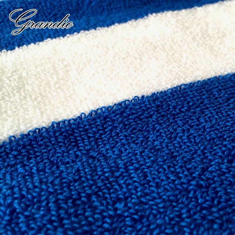 100% Cotton Beach Towel 80x150cm Blue White Striped Luxury Heavy Thick Terry 650g Absorbent Hotel Bathroom Bath Towel for Adults