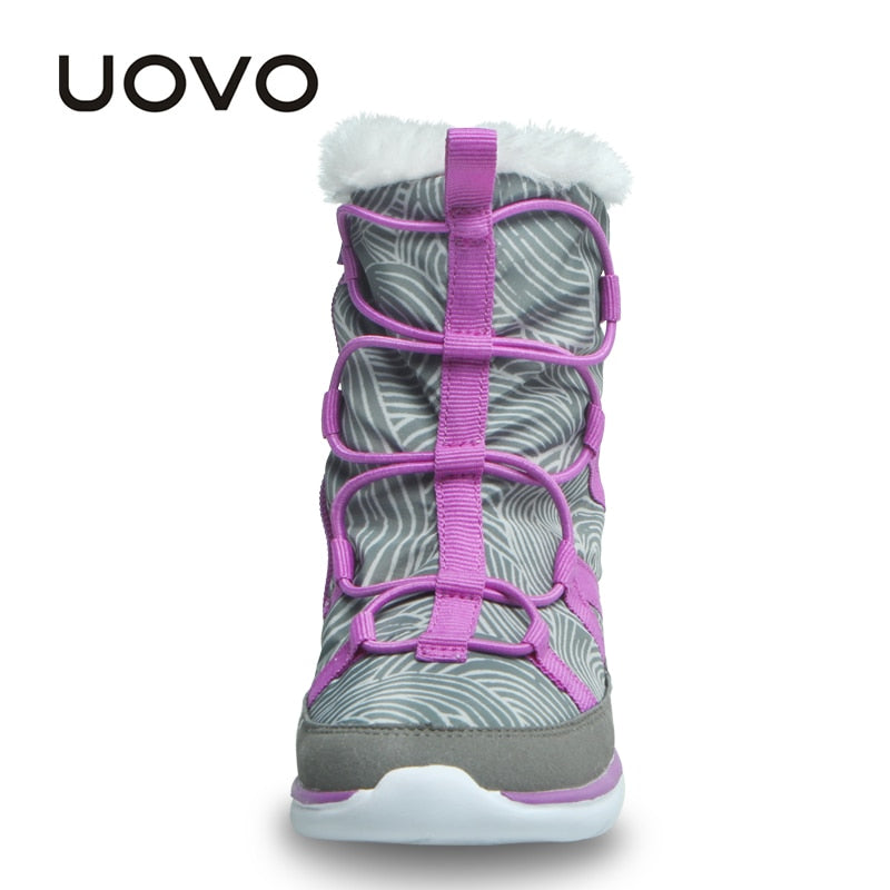 UOVO 2021 New Warm Kids Footwear Fashion Snow Boots Children Sport Shoes For Boys And Girls Eur Size #28-37