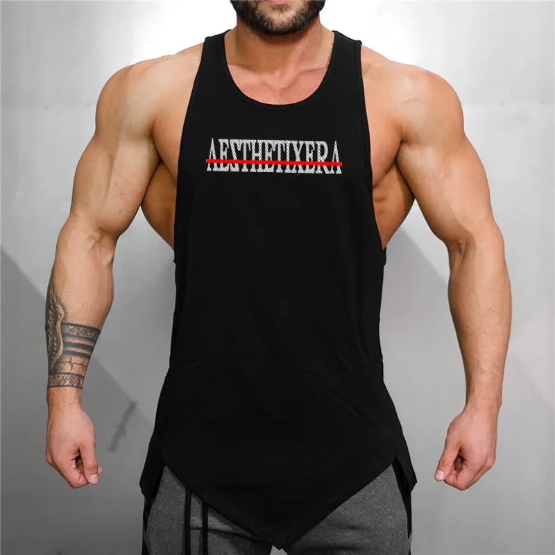 Brand fitness tank top mens singlet undershirt bodybuilding tank men muscle sleeveless t-shirt cotton tanktop man gyms vest