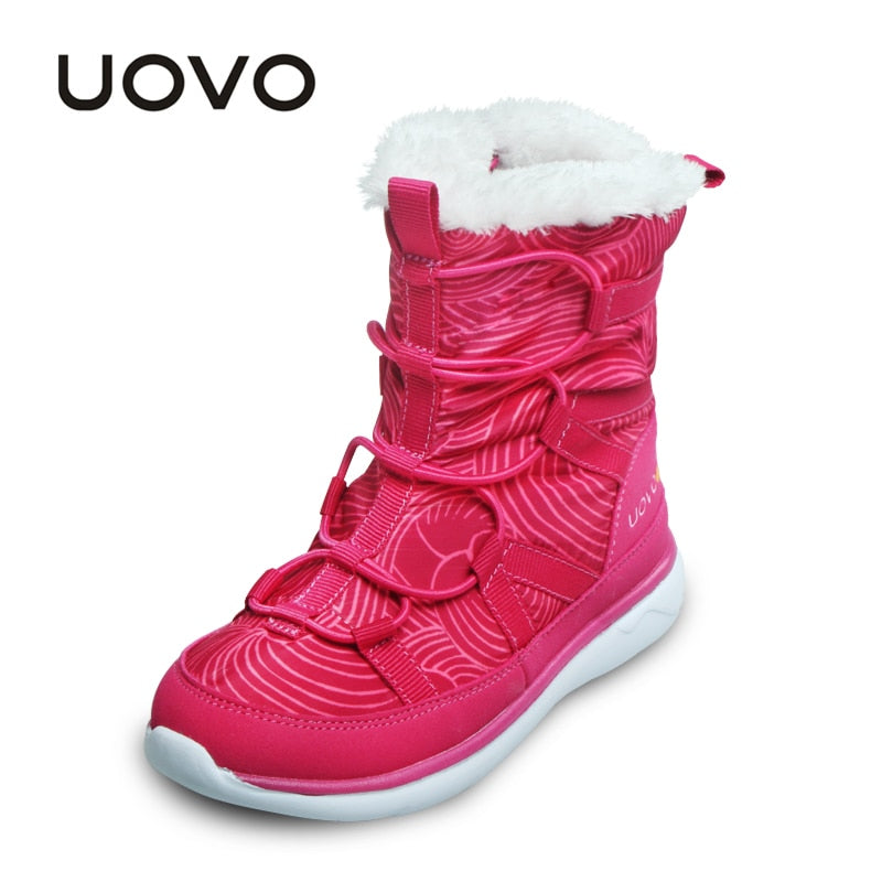 UOVO 2021 New Warm Kids Footwear Fashion Snow Boots Children Sport Shoes For Boys And Girls Eur Size #28-37