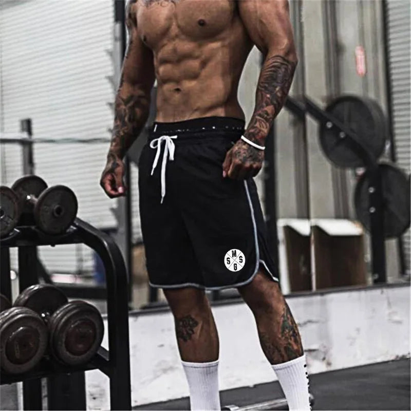 Brand Quick Dry Mens Mesh Shorts Gyms Clothing Men's Casual Sportswear Short Pants Man Bodybuilding Shorts Fitness Beach Shorts