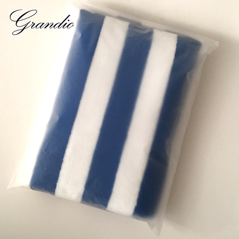 100% Cotton Beach Towel 80x150cm Blue White Striped Luxury Heavy Thick Terry 650g Absorbent Hotel Bathroom Bath Towel for Adults