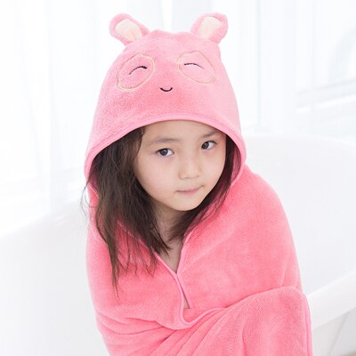 Velvet Baby Hooded Bath Towel for Kids Children Cute Rabbit Duck Beer Styles Poncho Bathrobe Bath Robe Travel Beach Towel