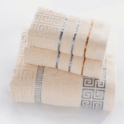 3 Pack Towel Set 100% Cotton 70x140cm Bath Towel and 2 Face Hand Towel Super Soft Absorbent Terry Washcloth For Adults