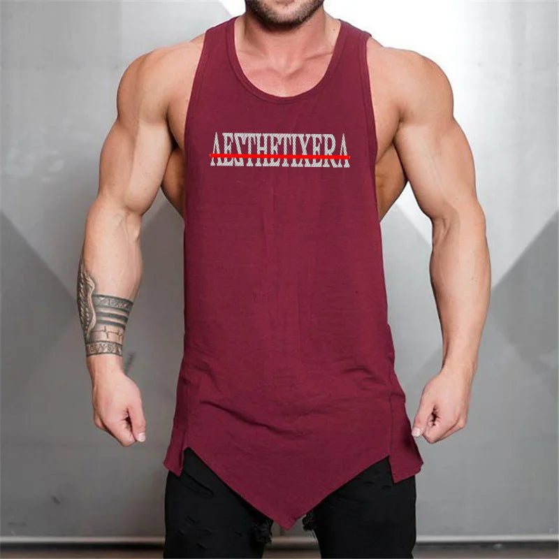 Brand fitness tank top mens singlet undershirt bodybuilding tank men muscle sleeveless t-shirt cotton tanktop man gyms vest