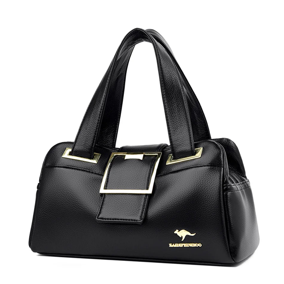 Women Multi-layers Top-handle Bag Quality Leather Handbags Purses Female Luxury Designer Large Capacity Boston Ladies Sac A Main