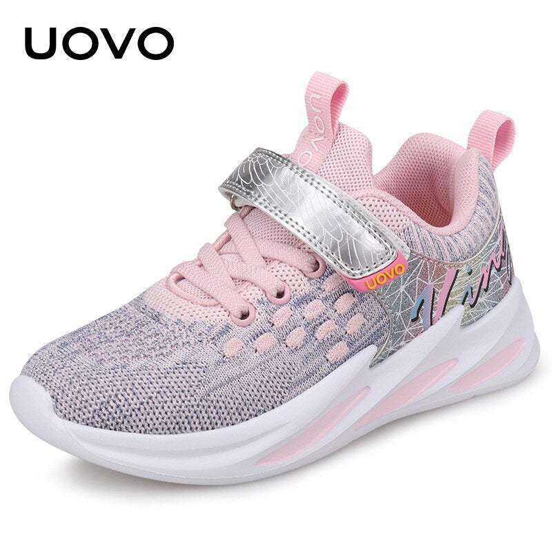 UOVO Kids Sport Running Footwear 2021 Autumn Children Breathable Mesh Shoes Girls Fashion Sneakers #27-35