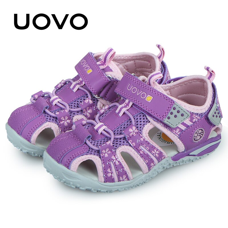 UOVO 2021 Children Shoes Fashion Kids Footwear For Girls Hook-And-Loop Cut-Outs Summer Beach Sandals Size 26-36