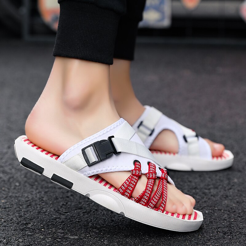 2021 Colorful men's summer fashion trend slippers outdoor beach shoes soft household sandals non-slip casual slippers