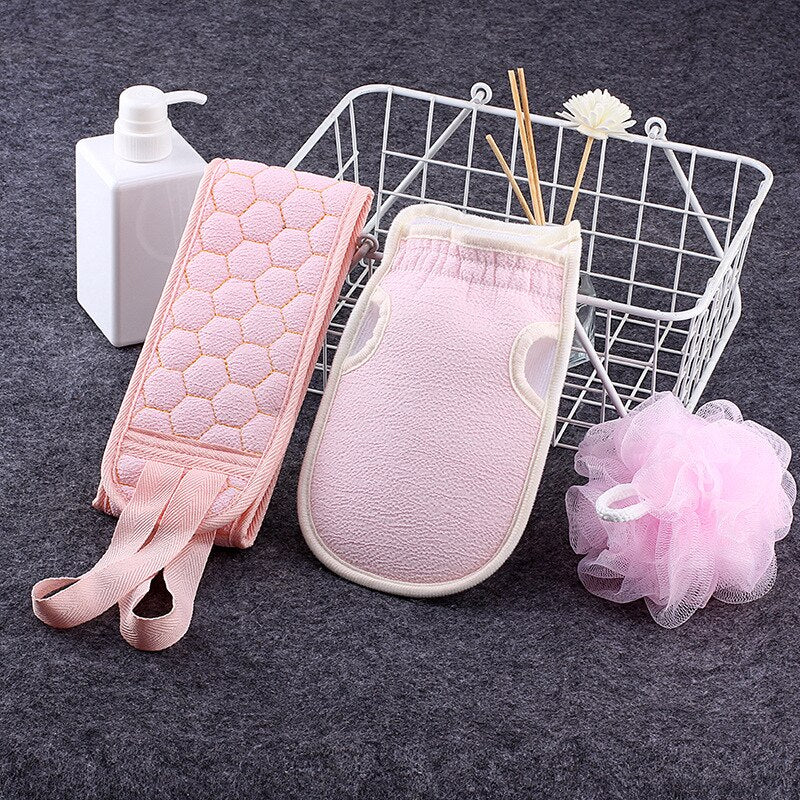 Shower Exfoliating Back Scrubber Bath Belt Towel Ball Glove Deep Mud Clean Korean Body Washcloth Japanese Rear Scrub Pull Strap