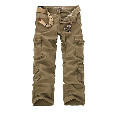 2023 New Men Cargo Pants Mens Loose Army Tactical Pants Multi-pocket Trousers Pantalon Homme Big Size 46 Male Military Overalls