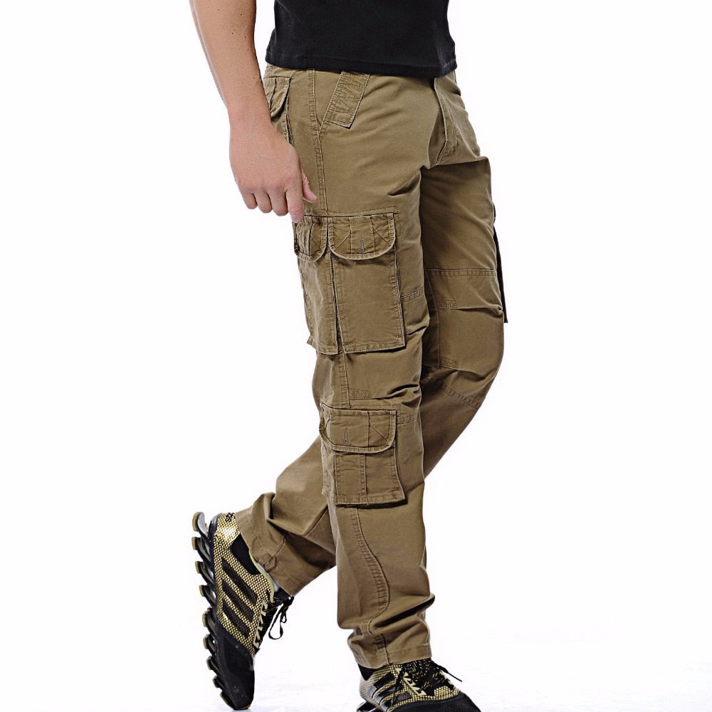 2023 New Men Cargo Pants Mens Loose Army Tactical Pants Multi-pocket Trousers Pantalon Homme Big Size 46 Male Military Overalls