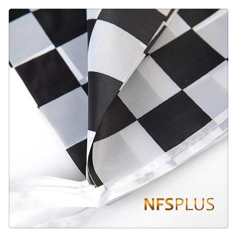 F1 Sport Checkered Flags Auto Racing Black and White Chequered Printed 14x21cm Rectangle Triangle Decorative Hanging Flag Banner