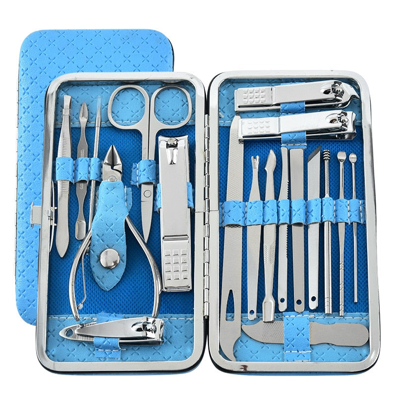 19pcs/set Pruning Nail Clippers Cutting Pliers Set Single Nail Groove Pedicure Inflammation Dead Skin Clipper Tool Home Tool