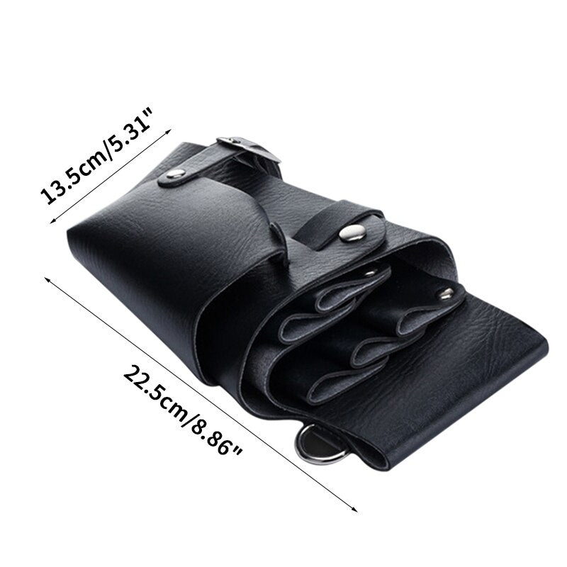 Hair Scissor Bag Clips Comb Case Hairdressing Barber Hair Scissor Holster Pouch Holder tool Salon Waist pack Belt PU Leather Bag