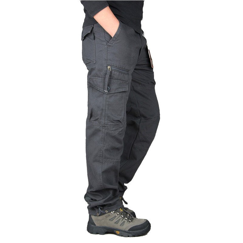 Mens Cargo Pants Casual Tactical Pants Military Army Cotton Zipper Streetwear Autumn Overalls Men Military Style Trousers