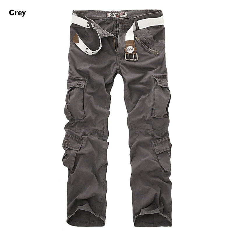 2023 High Quality Men's Cargo Pants Casual Loose Multi Pocket Military Pants Long Trousers for Men Camo Joggers Plus Size 28-40