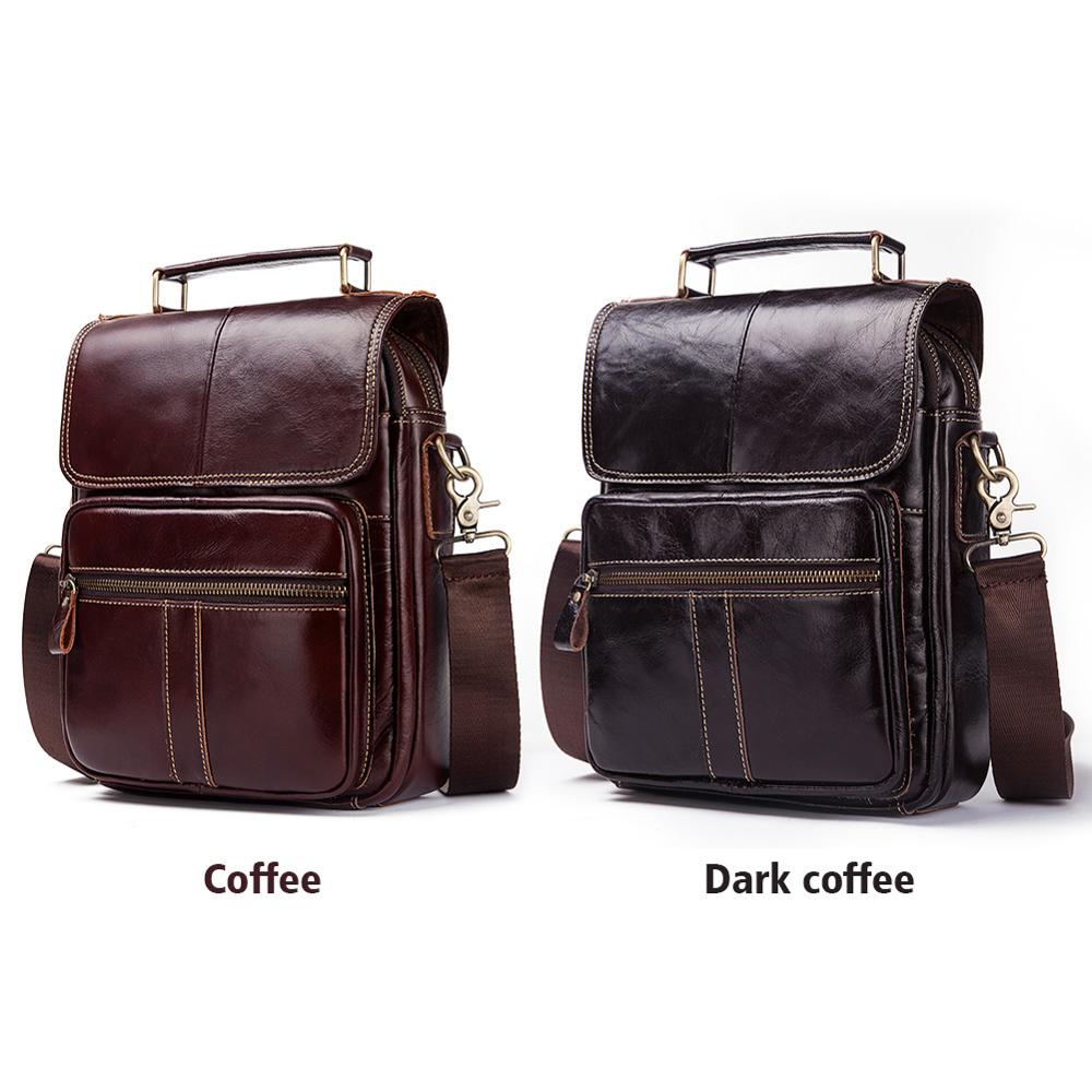 HUMERPAUL Genuine Leather Shoulder Bag Casual Men Crossbody Messenger Bags Top Quality Vintage Male Handbag Bolsos for 7.9" Ipad