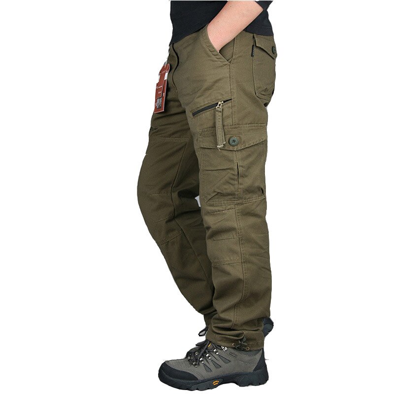 Mens Cargo Pants Casual Tactical Pants Military Army Cotton Zipper Streetwear Autumn Overalls Men Military Style Trousers