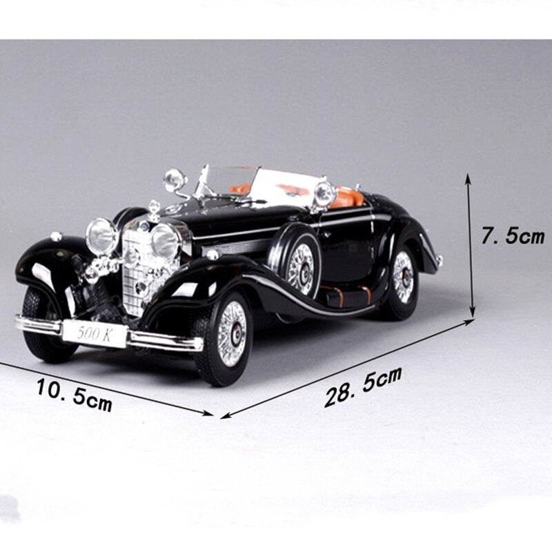 1:18 Scale Simulation Diecast Alloy Antique Car Model Toys 1936 500k Classic Version Diecast Metal Vintage Car Model Collectible