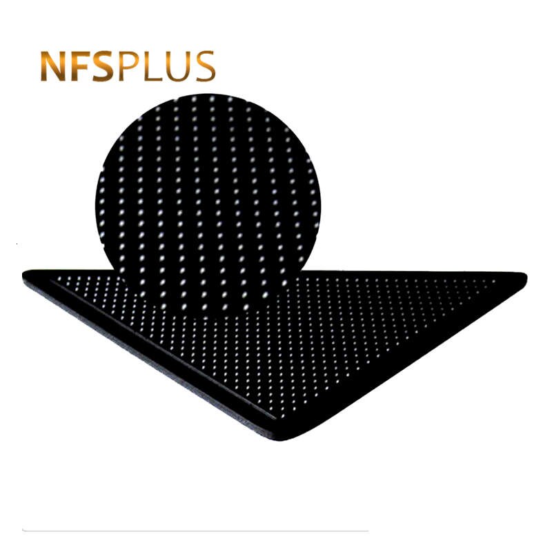 4PCS/SET Home Floor Rug Carpet Mat Grippers Self-Adhesive Anti-Slip Triangle Washable Reusable Black Silicone Sticky Pads Grips