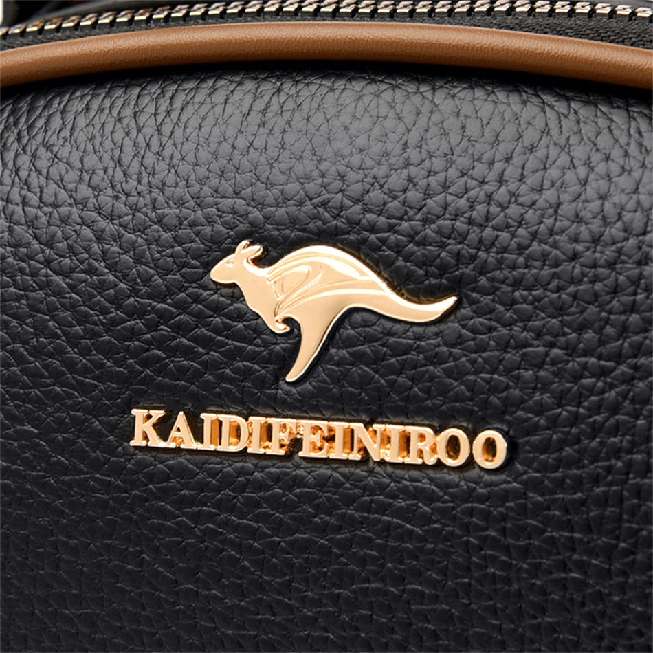 Genuine Top-handle Bag High capacity Luxury Designer Purses and Handbags Women Leather Shoulder Messenger Corssbody Sac Female