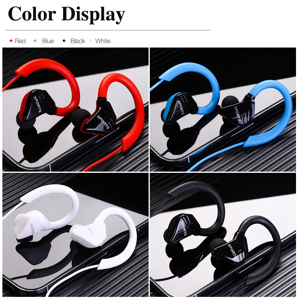 3.5mm fashion Sports wired Earphone portable Super bass stereo in-ear earphones gaming headset for music with microphones 1.2m