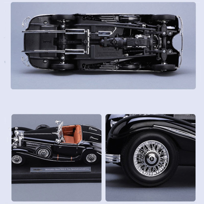 1:18 Scale Simulation Diecast Alloy Antique Car Model Toys 1936 500k Classic Version Diecast Metal Vintage Car Model Collectible