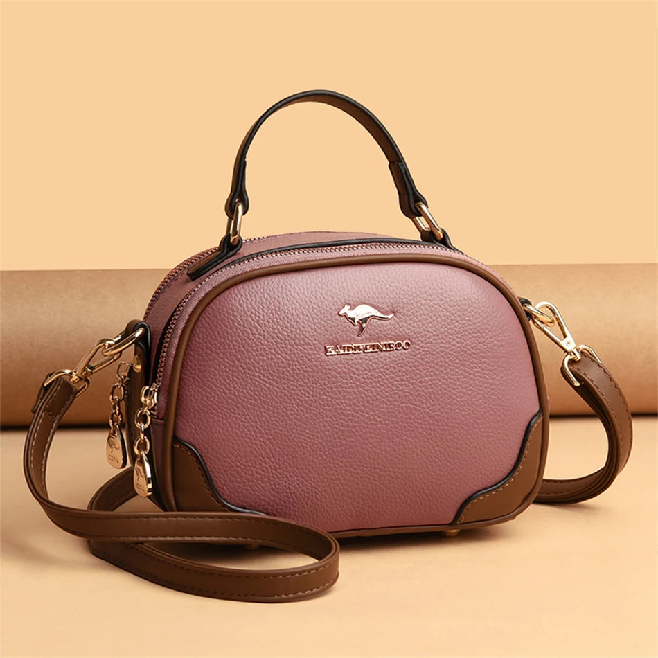 Genuine Top-handle Bag High capacity Luxury Designer Purses and Handbags Women Leather Shoulder Messenger Corssbody Sac Female