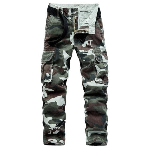 Cargo Pants Camouflage Pants Men Casual Camo Cargo Baggy Trousers Joggers Streetwear Cotton Multi-pocket Military Tactical Pants