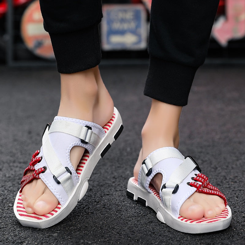 2021 Colorful men's summer fashion trend slippers outdoor beach shoes soft household sandals non-slip casual slippers